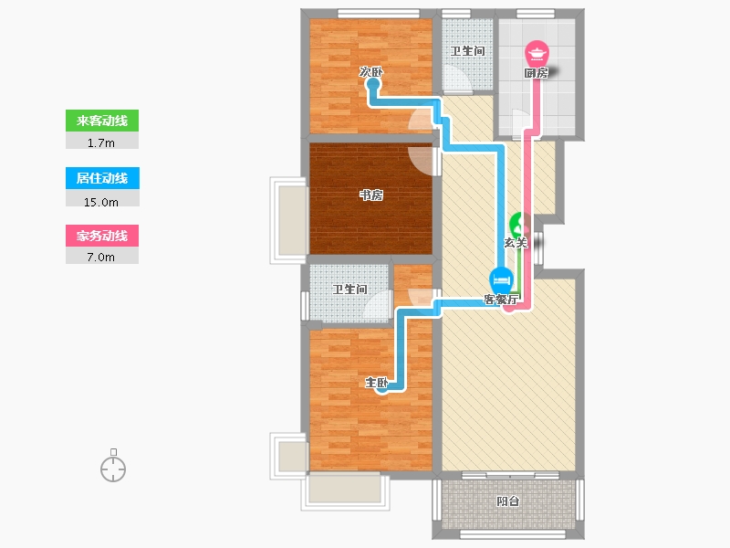 江苏省-盐城市-鸿基豪庭-85.73-户型库-动静线