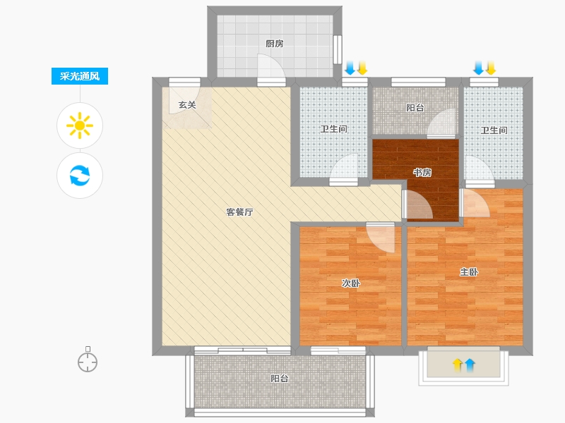 福建省-南平市-建发悦城-79.20-户型库-采光通风