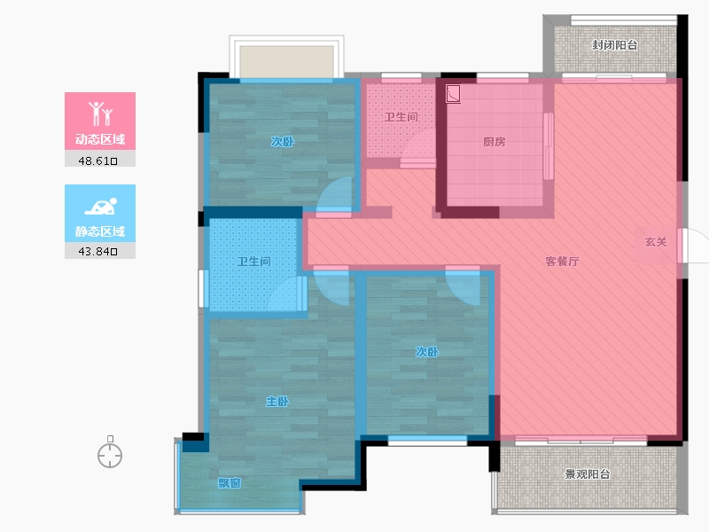 湖南省-株洲市-城发郦城-88.88-户型库-动静分区