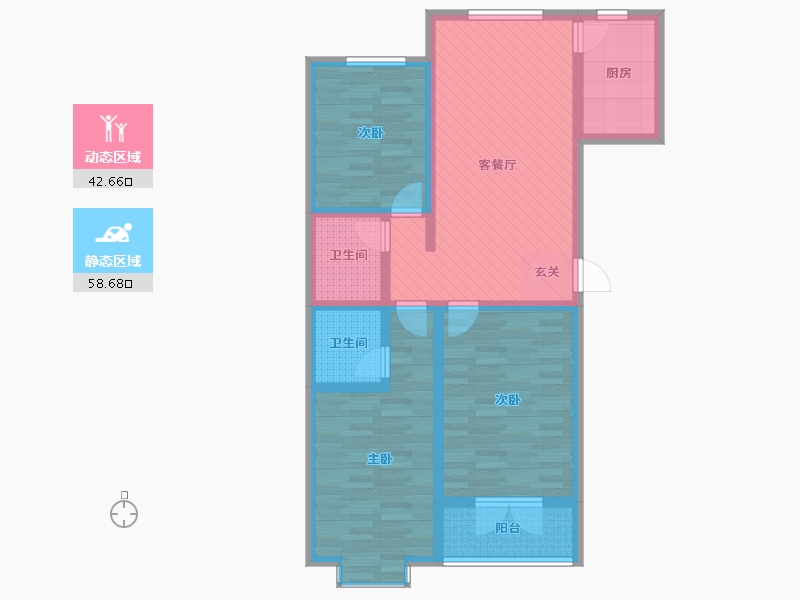 河北省-廊坊市-书香佳园-87.99-户型库-动静分区