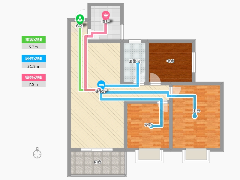 河南省-洛阳市-湖畔华庭-90.00-户型库-动静线