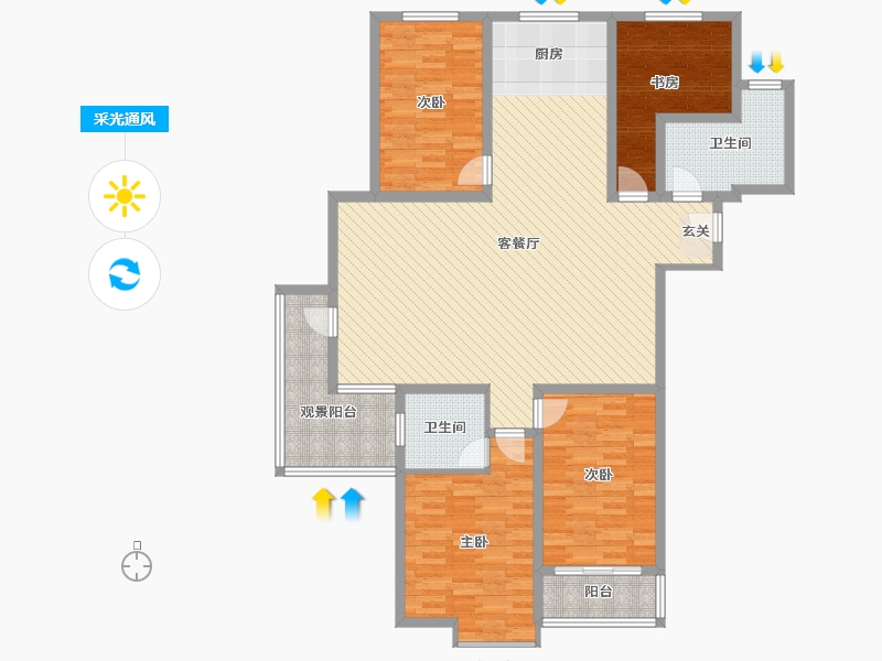 山东省-青岛市-香槟海岸-138.00-户型库-采光通风