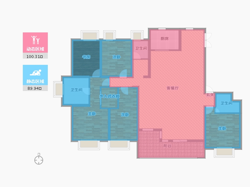 云南省-昆明市-润城5区-169.72-户型库-动静分区