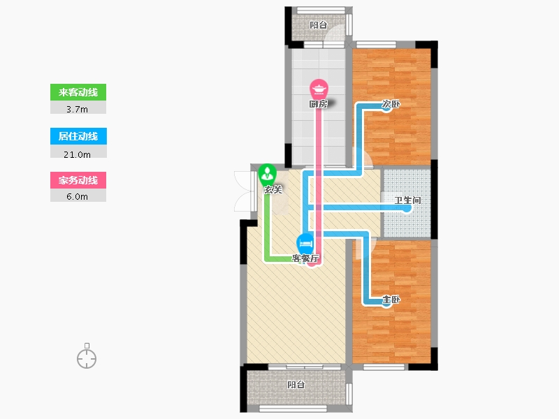 黑龙江省-哈尔滨市-麒麟名邸-74.57-户型库-动静线