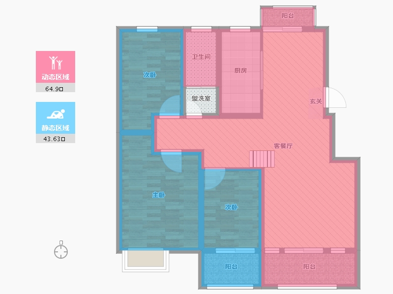 山东省-临沂市-平邑蓝钻-96.00-户型库-动静分区