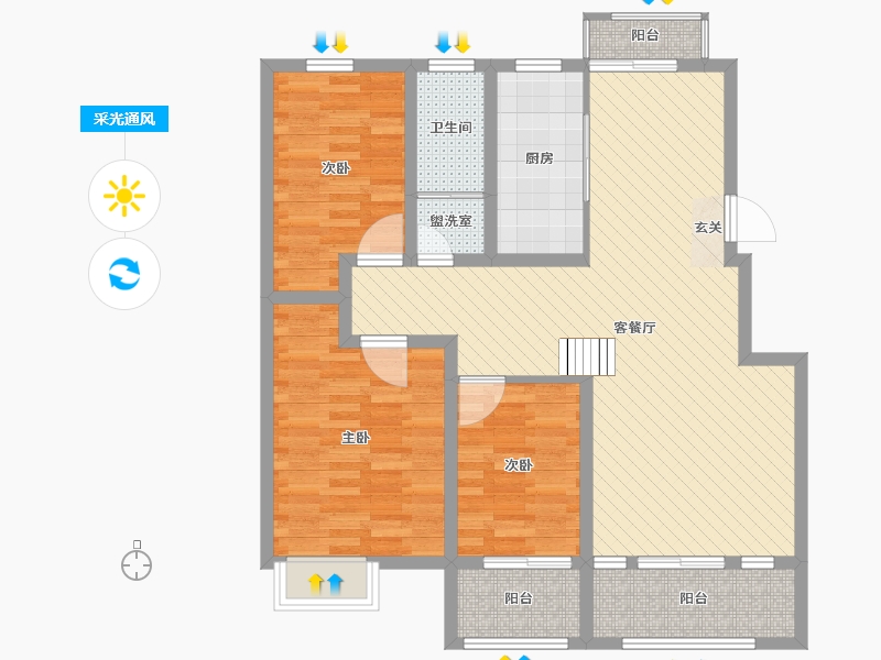 山东省-临沂市-平邑蓝钻-96.00-户型库-采光通风