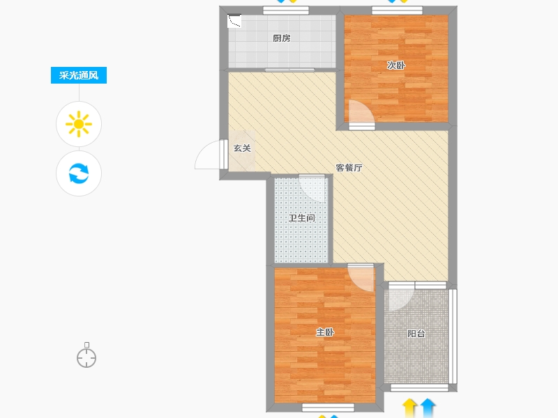 辽宁省-阜新市-宝地城-62.99-户型库-采光通风