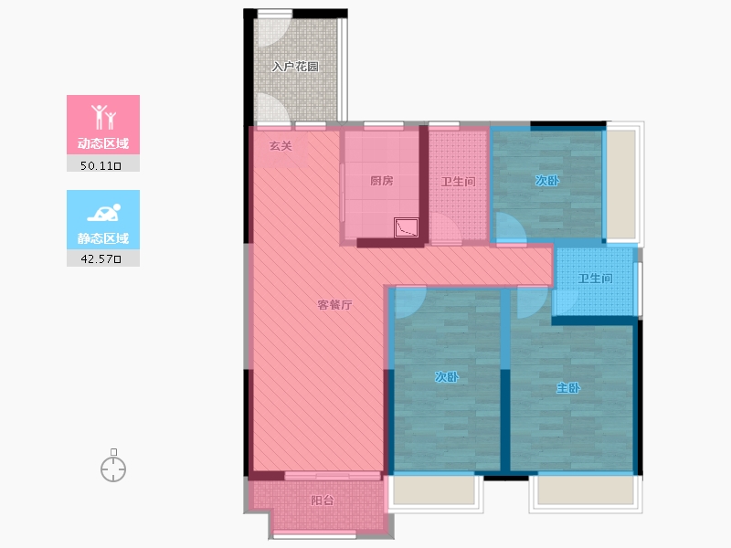 湖南省-常德市-滨江中心城-86.66-户型库-动静分区