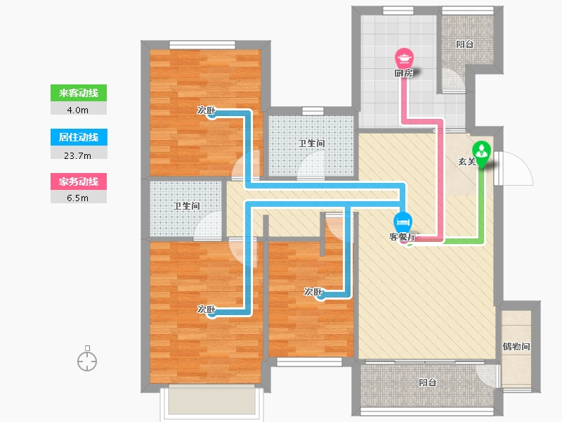 江苏省-苏州市-宝带熙岸-82.87-户型库-动静线