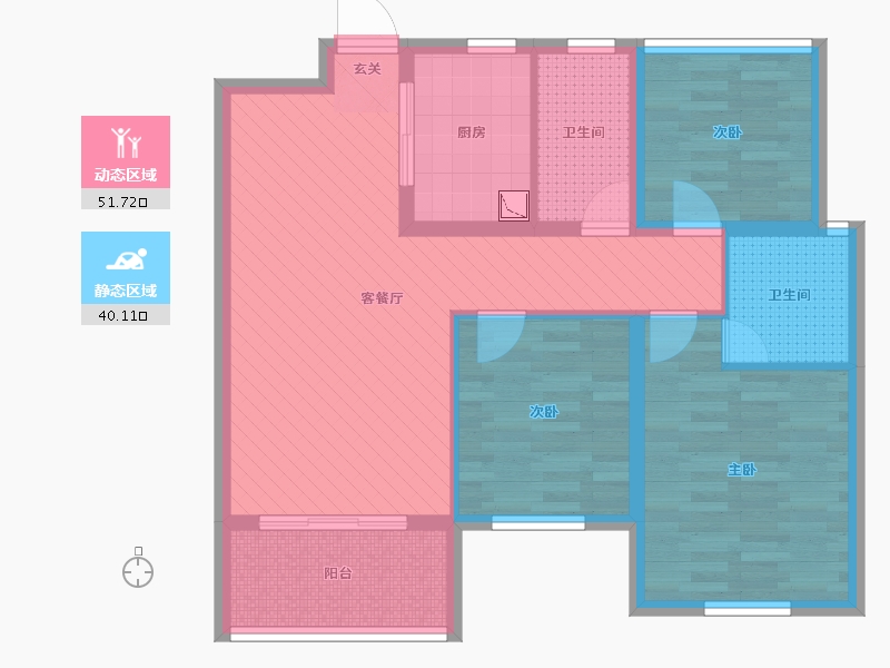 湖北省-黄冈市-珺伟新城时代-80.12-户型库-动静分区