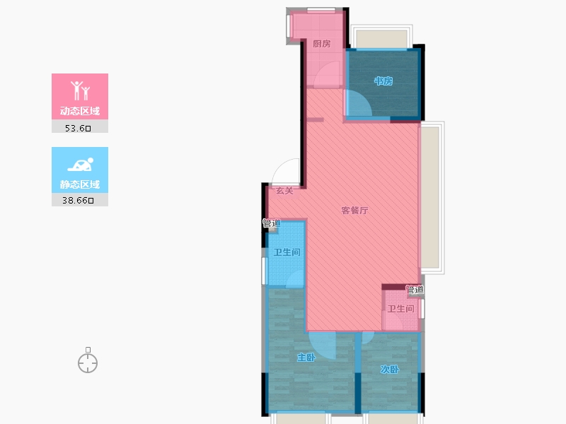 辽宁省-沈阳市-东樾城-82.40-户型库-动静分区