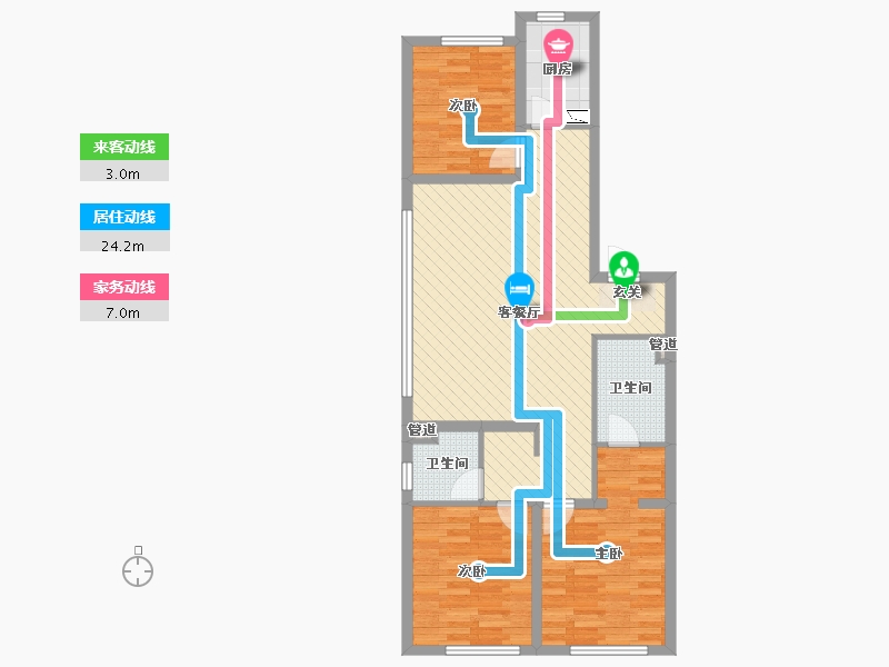 辽宁省-沈阳市-东樾城-82.40-户型库-动静线