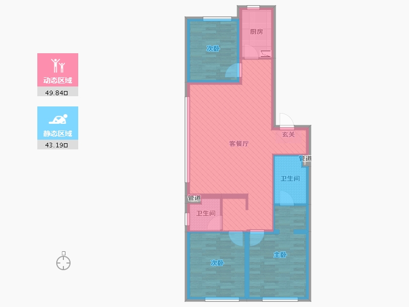 辽宁省-沈阳市-东樾城-82.40-户型库-动静分区