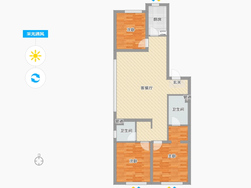 辽宁省-沈阳市-东樾城-82.40-户型库-采光通风