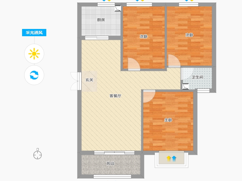 山东省-德州市-中央城-74.17-户型库-采光通风