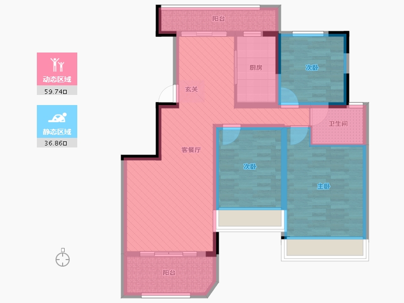 河南省-郑州市-光明索河湾二期-83.36-户型库-动静分区