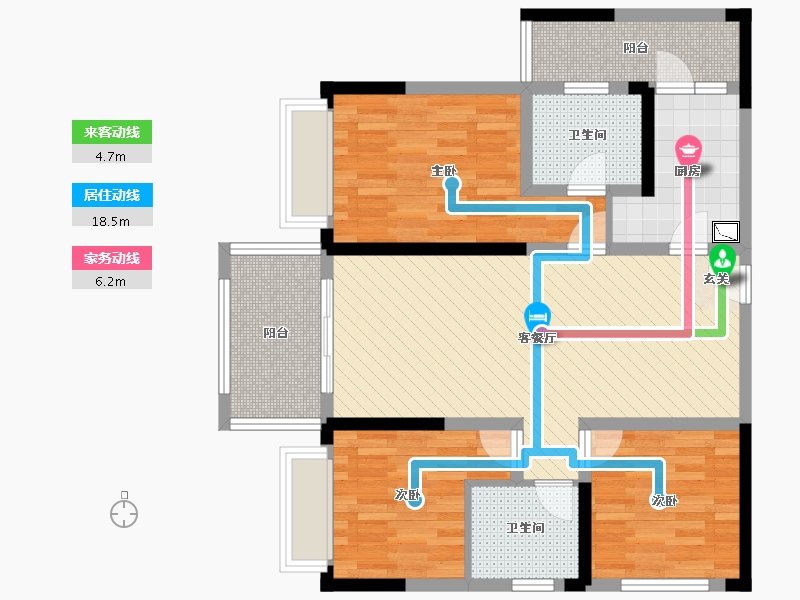 湖南省-株洲市-清龙湾-87.99-户型库-动静线