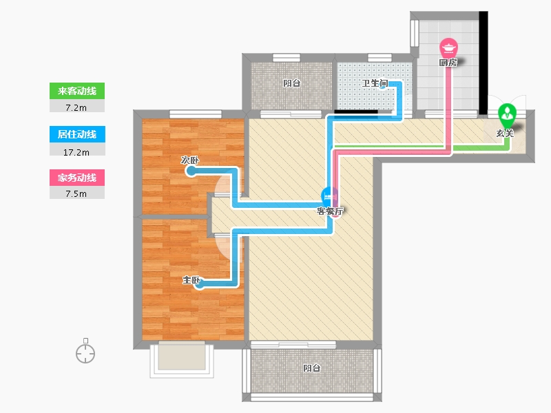 广东省-广州市-顺景雅苑-61.46-户型库-动静线