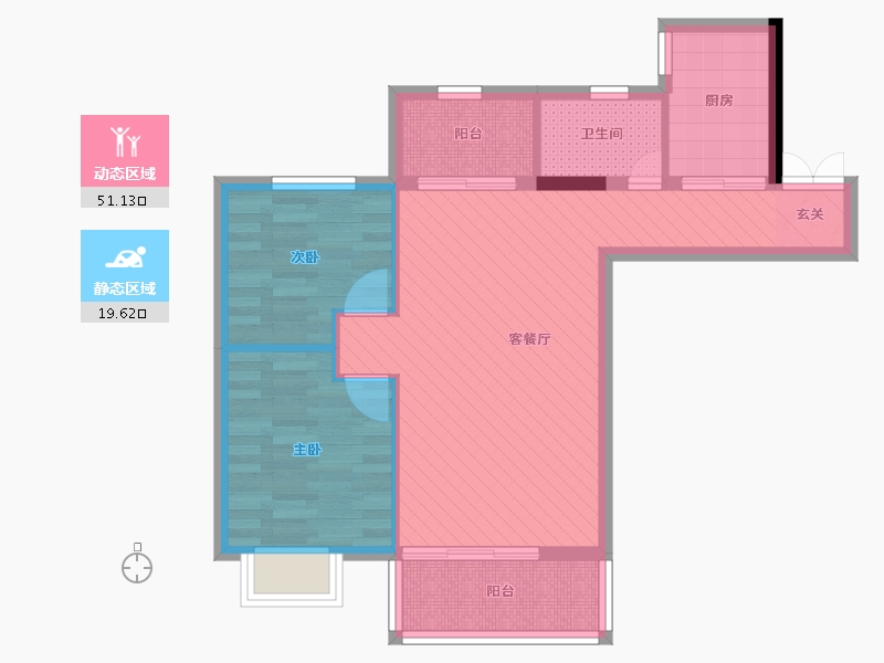 广东省-广州市-顺景雅苑-61.46-户型库-动静分区