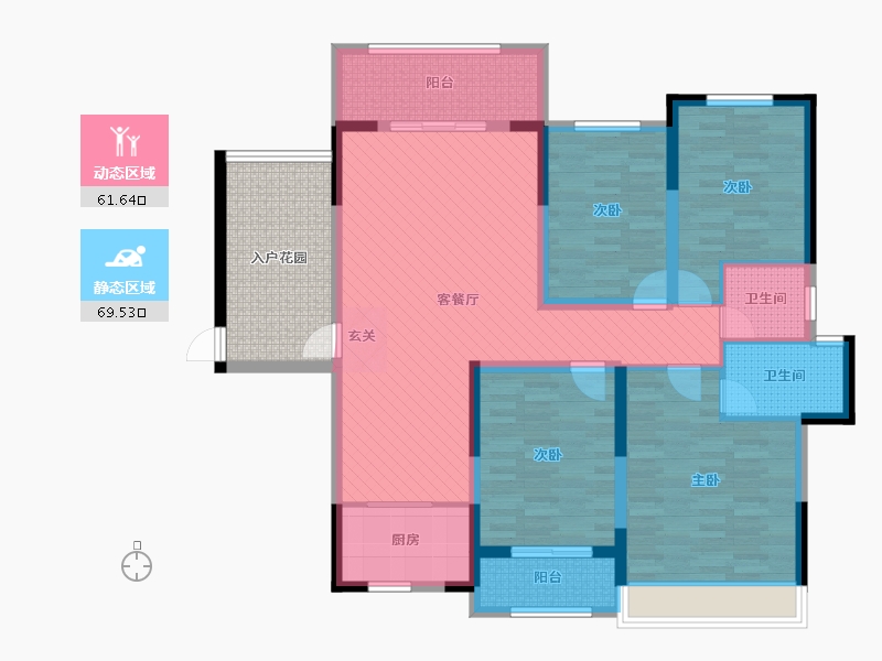 湖南省-长沙市-新月半岛-127.02-户型库-动静分区