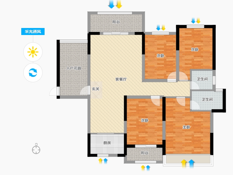 湖南省-长沙市-新月半岛-127.02-户型库-采光通风