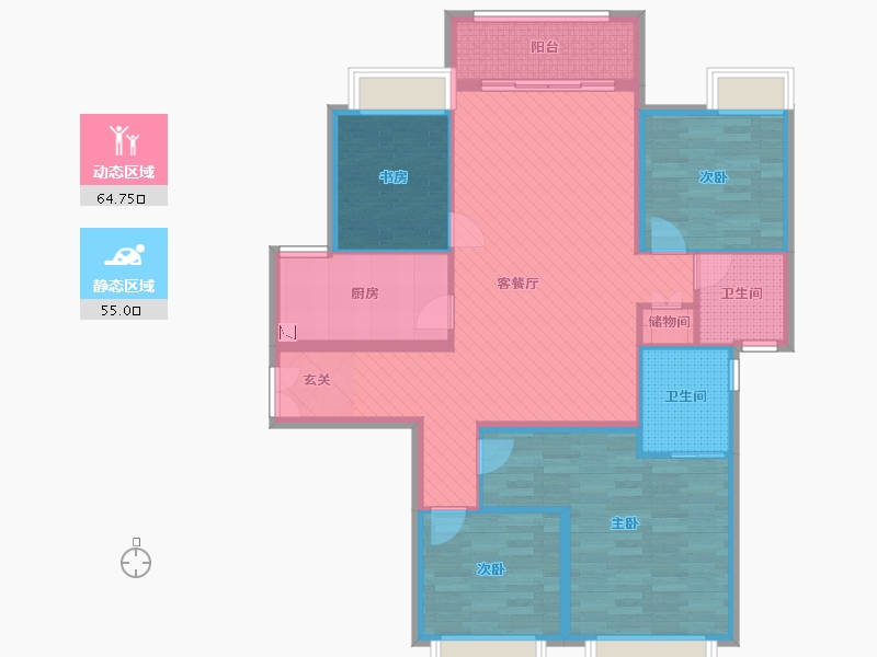 贵州省-贵阳市-首钢贵州之光-106.32-户型库-动静分区