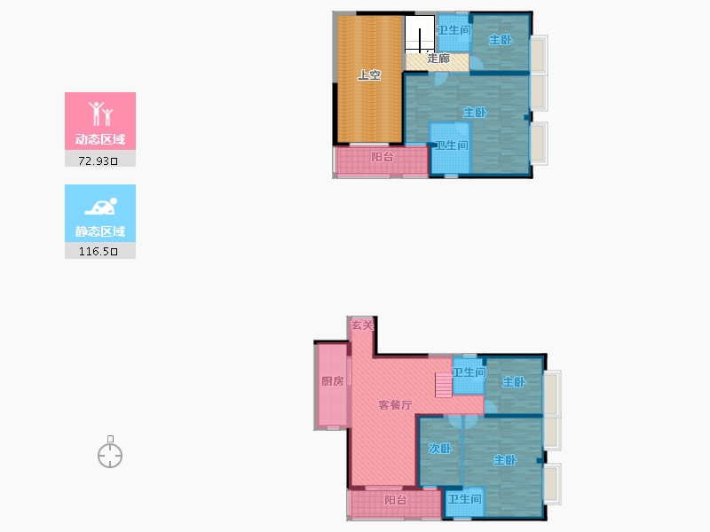 云南省-昆明市-万彩城-203.98-户型库-动静分区