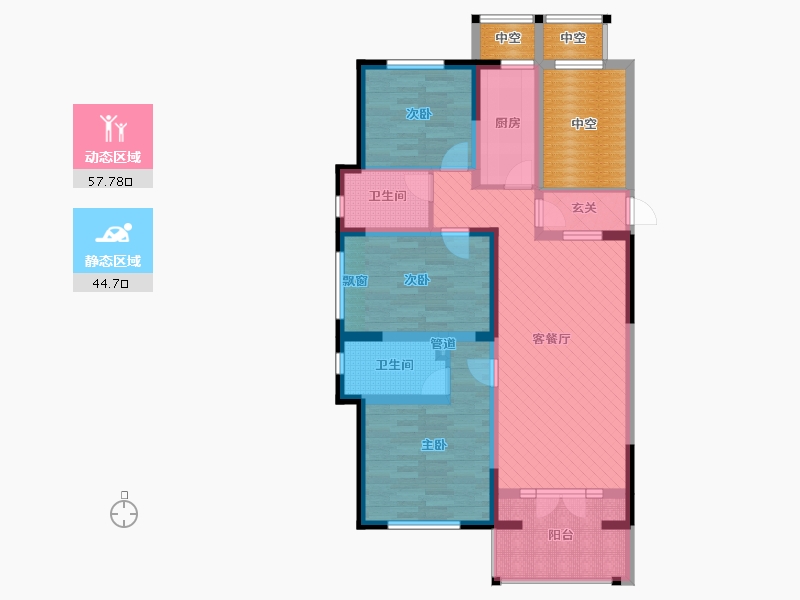 湖北省-武汉市-保利拉菲-100.43-户型库-动静分区