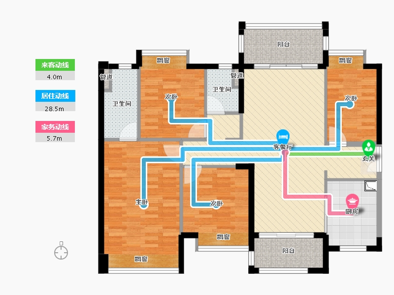 广东省-清远市-时代倾城-104.55-户型库-动静线