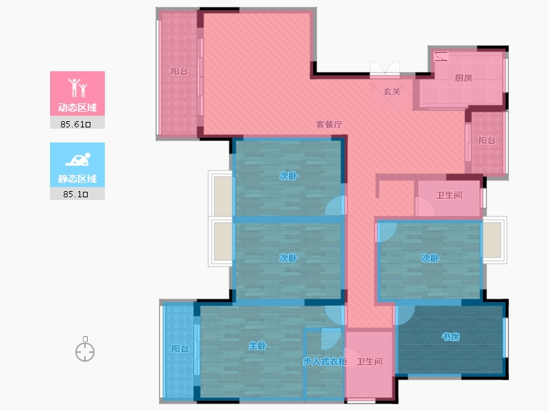 湖南省-娄底市-冷水江通和家园-148.38-户型库-动静分区