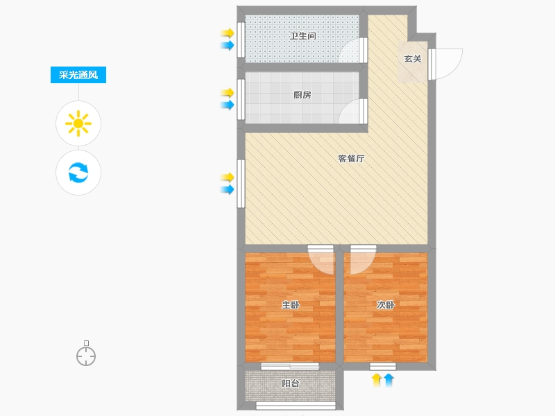 河北省-廊坊市-金悦小区-57.08-户型库-采光通风