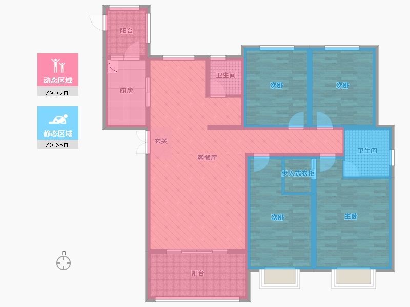 河南省-南阳市-善水居-131.63-户型库-动静分区