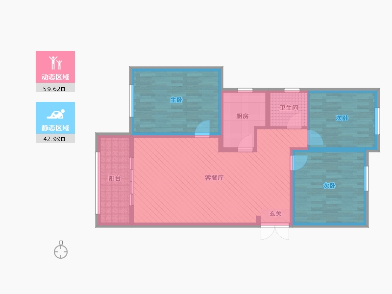 安徽省-宿州市-名宿华府-90.75-户型库-动静分区