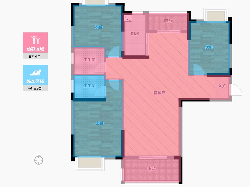 湖北省-天门市-汉旺世纪城-99.40-户型库-动静分区