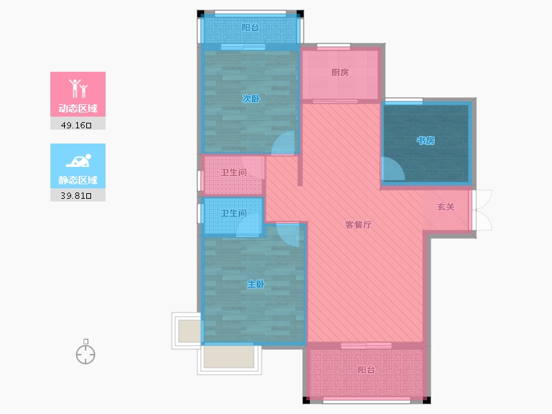 湖北省-天门市-汉旺世纪城-78.53-户型库-动静分区