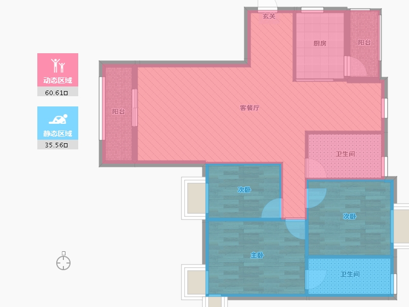 福建省-泉州市-洋内亭嘉园-85.60-户型库-动静分区