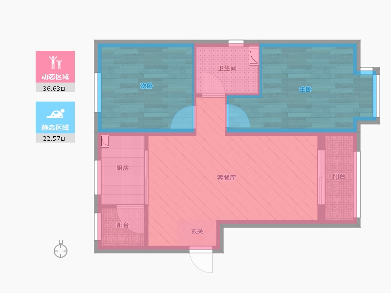 北京-北京市-温馨家园-51.22-户型库-动静分区