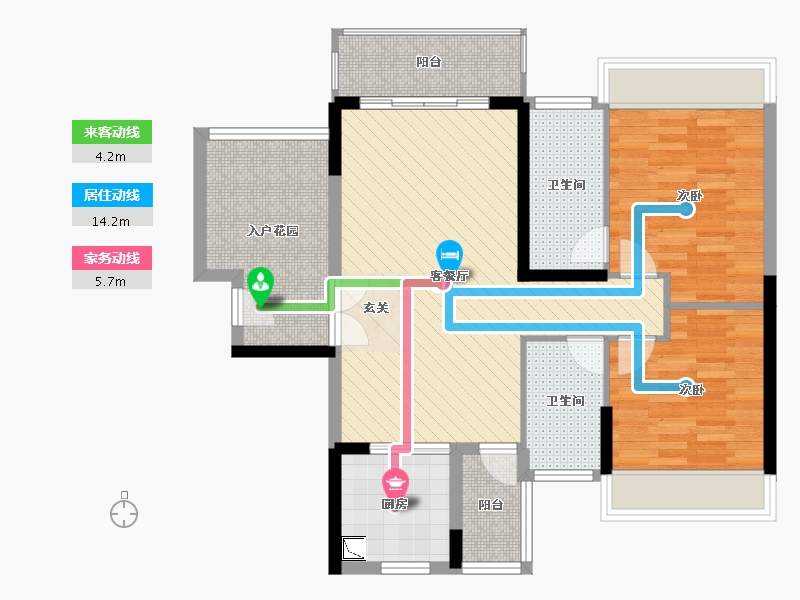 广东省-惠州市-惠州星河丹堤F区-85.99-户型库-动静线