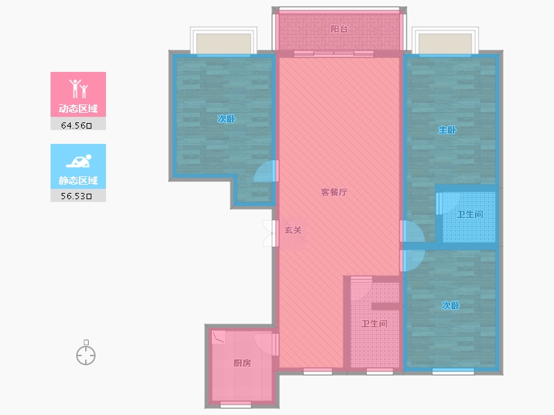 甘肃省-临夏回族自治州-银星怡景苑-106.02-户型库-动静分区