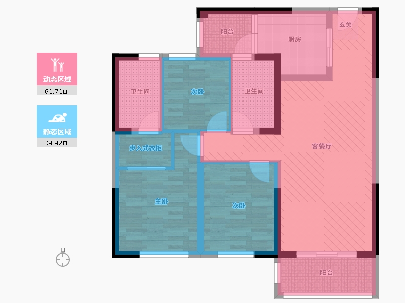 云南省-昆明市-融创春风十里-82.92-户型库-动静分区