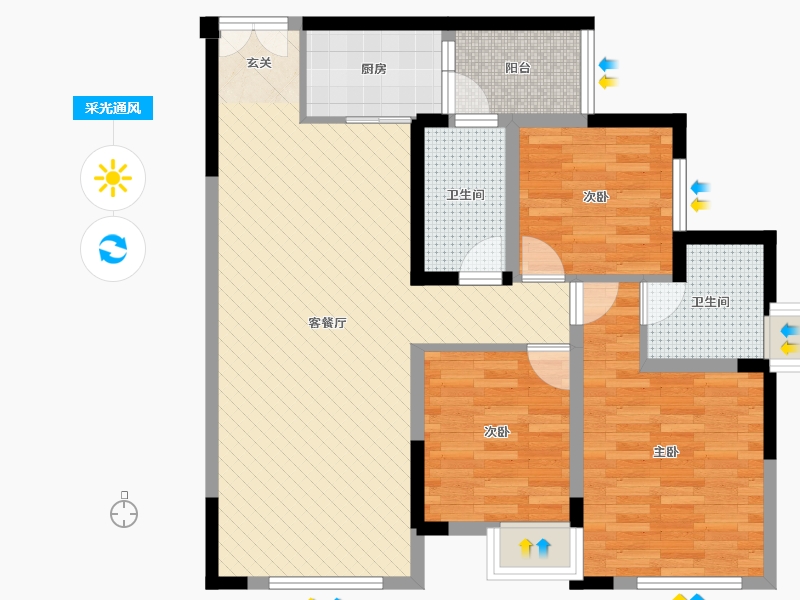 四川省-广元市-邦泰天誉-82.97-户型库-采光通风