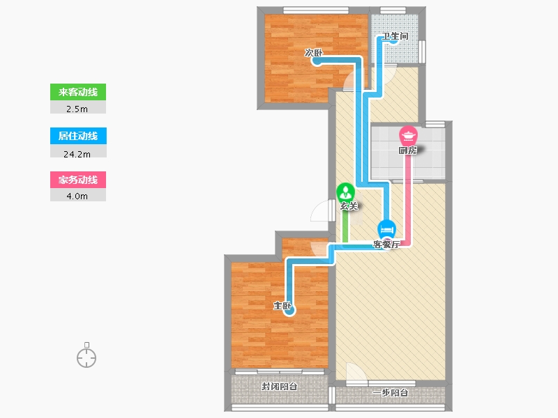 山东省-潍坊市-德润绿城百合园-76.00-户型库-动静线