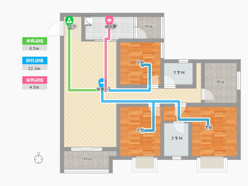 重庆-重庆市-保利观塘-89.57-户型库-动静线