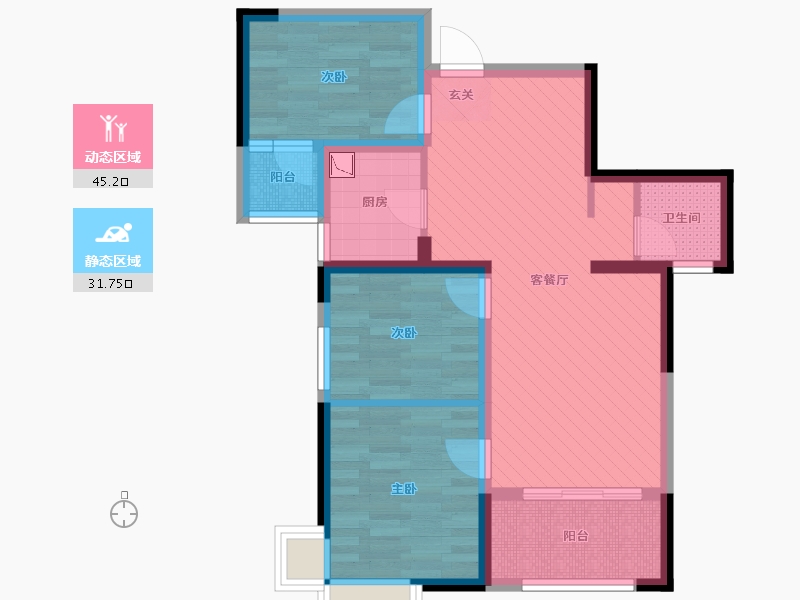 湖南省-常德市-三一翡翠湾-66.28-户型库-动静分区