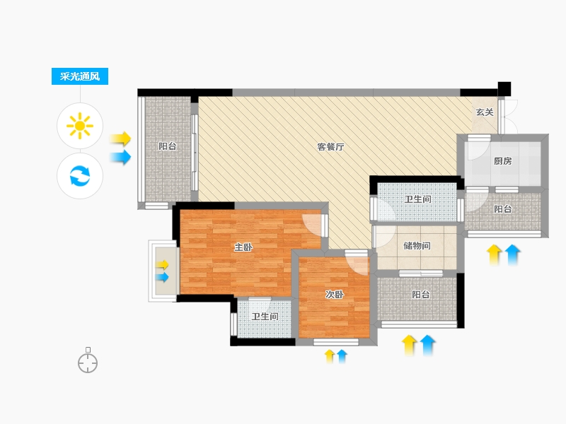 四川省-达州市-康力国际-82.18-户型库-采光通风