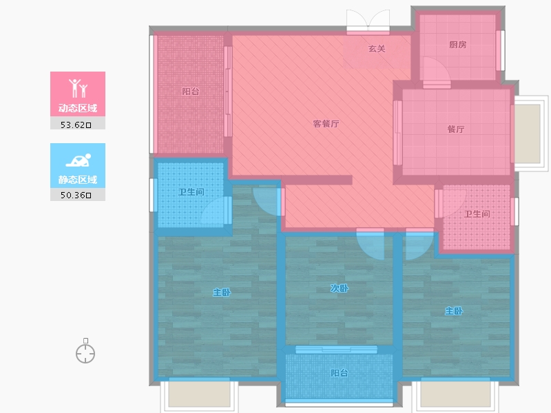 湖南省-株洲市-玉瓷俪景-88.51-户型库-动静分区