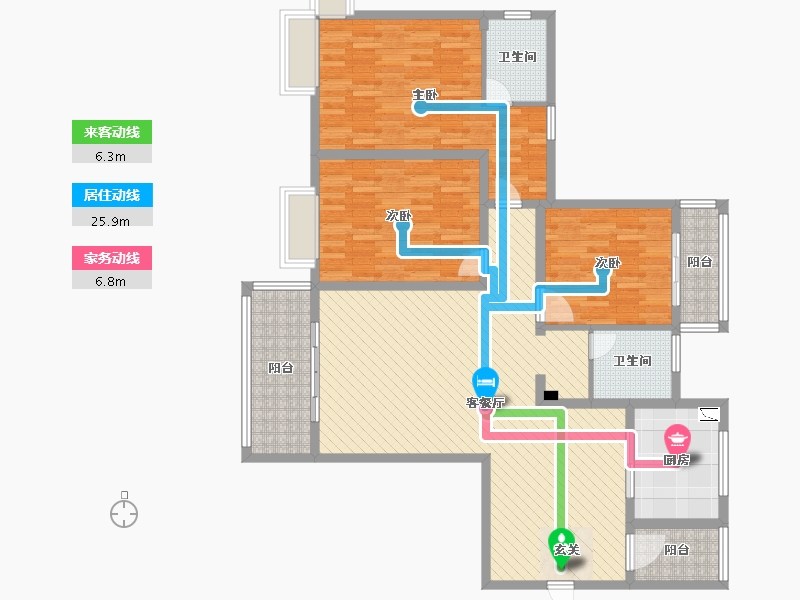 河南省-信阳市-息县龙湖公馆-126.00-户型库-动静线