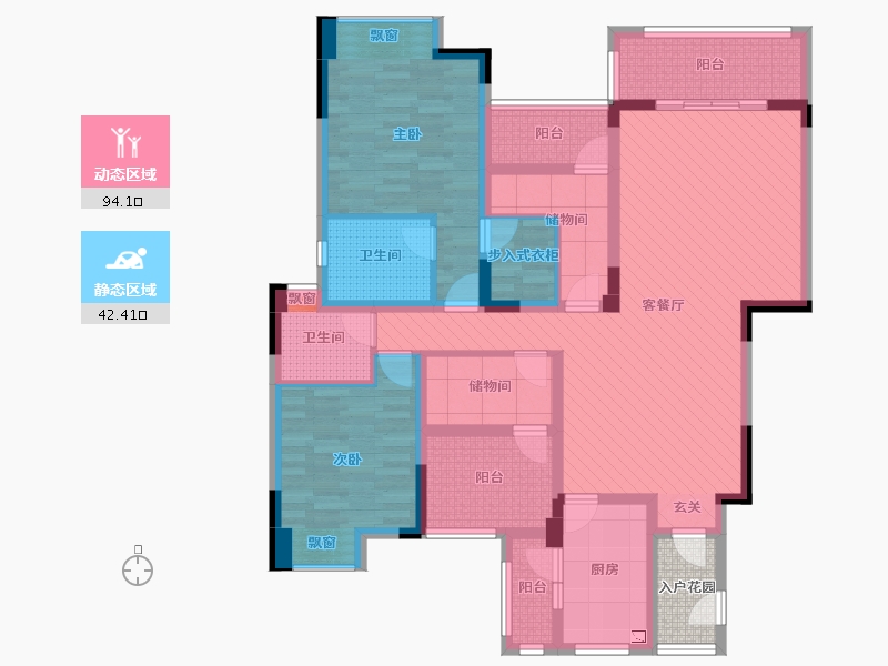 重庆-重庆市-万州鸿欧未来城小区-121.39-户型库-动静分区