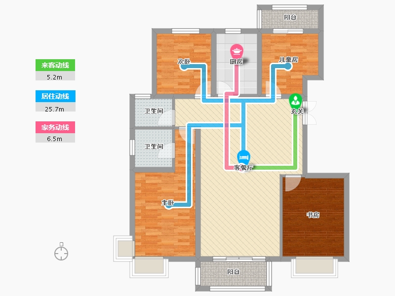 甘肃省-临夏回族自治州-百益城-101.97-户型库-动静线