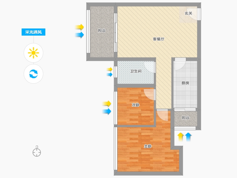 四川省-成都市-信和御龙山-61.27-户型库-采光通风